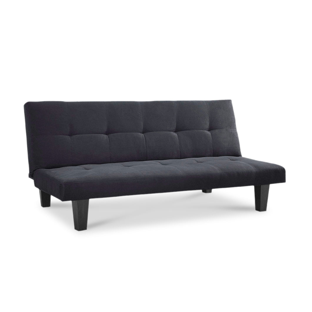 Atlanta Fabric Sofa Bed, Black Faux Suede Fabric
