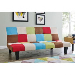 Atlanta Fabric Sofa Bed, Rainbow Patchwork Fabric