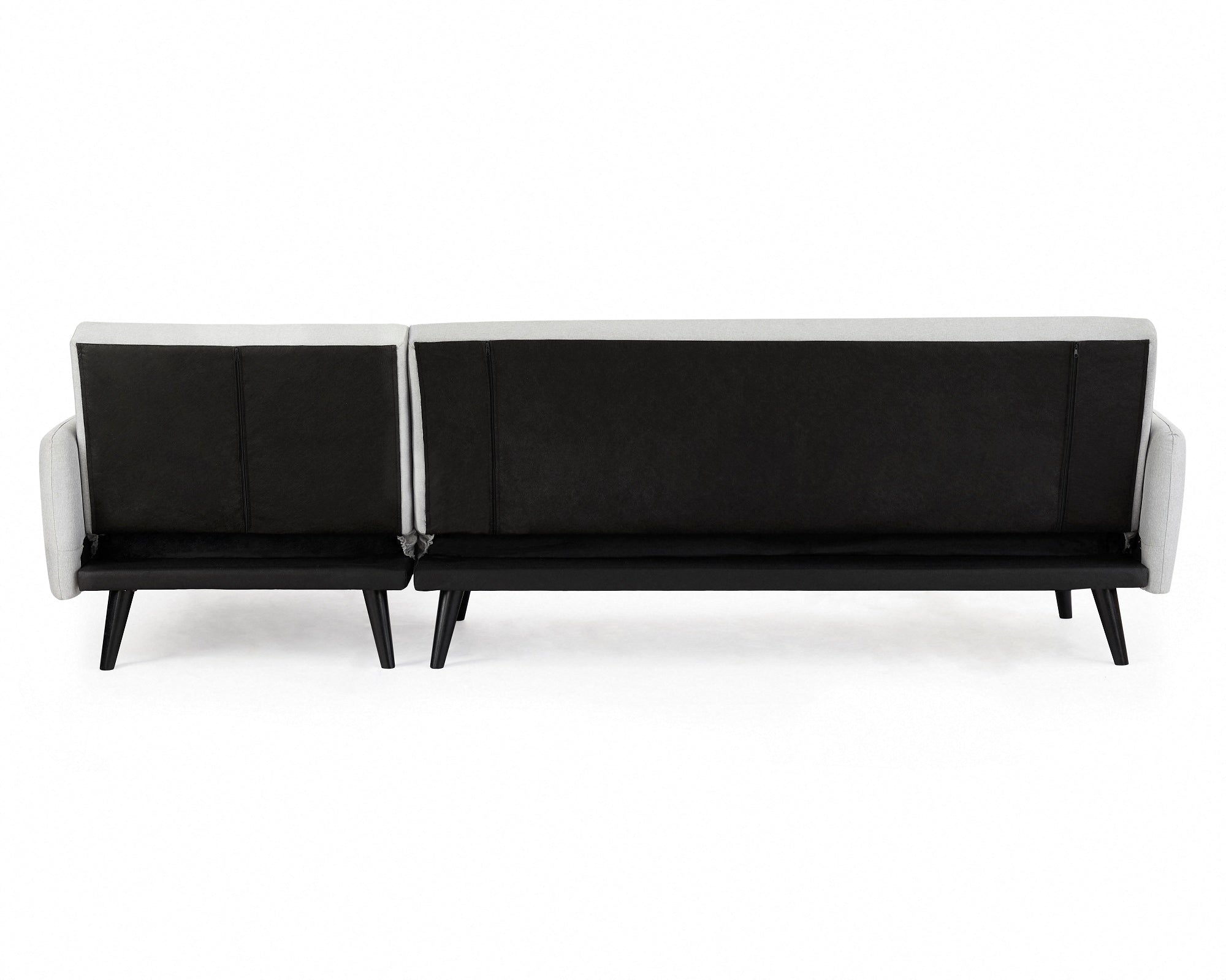 Clinton Fabric Sofa Bed With Chaise, Light Grey Fabric