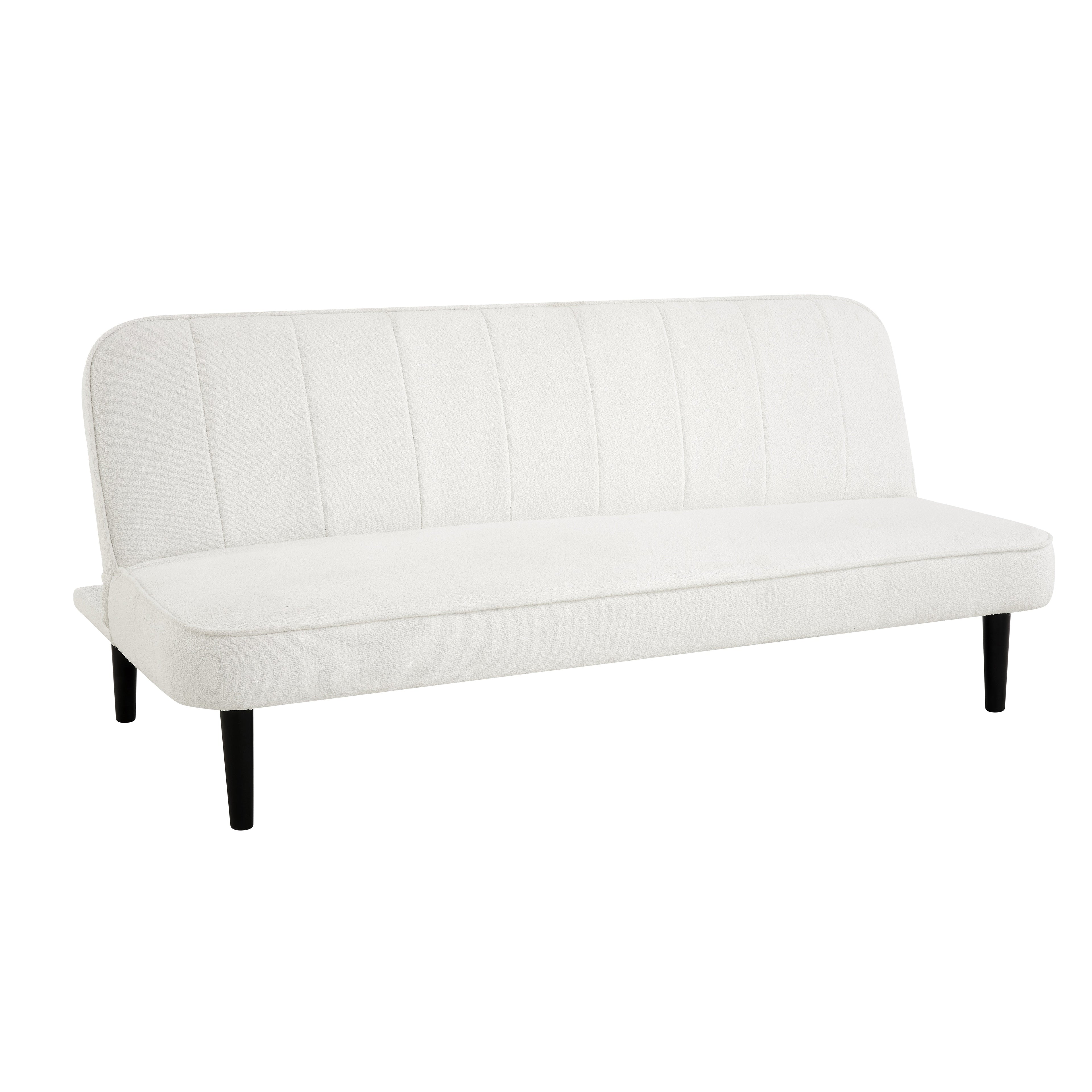 Alex Sofa Bed, White Boucle