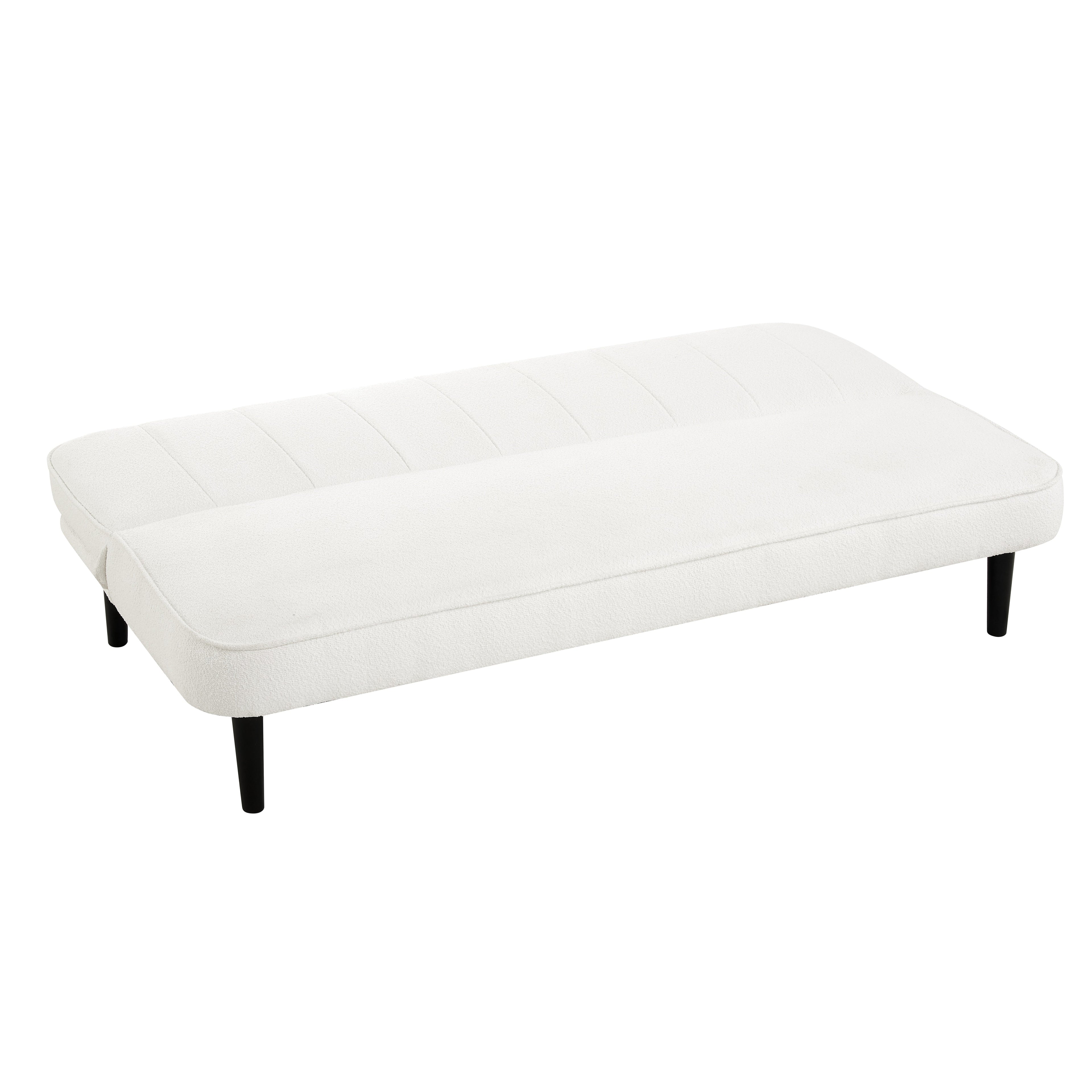 Alex Sofa Bed, White Boucle