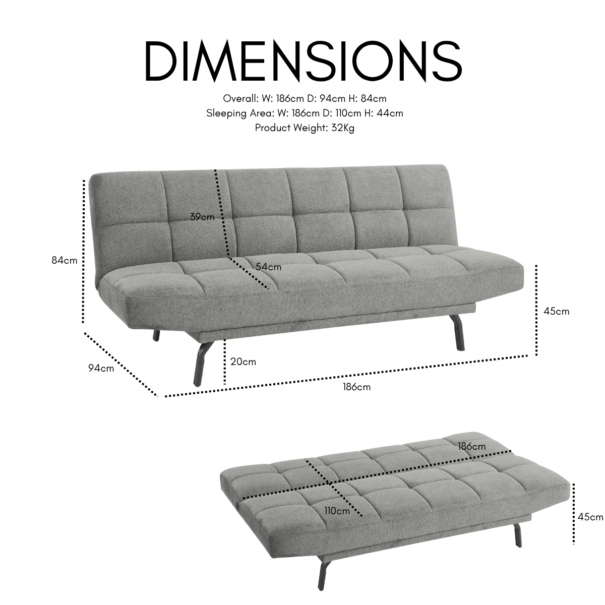 Chapelle Sofa Bed, Sage Green Linen