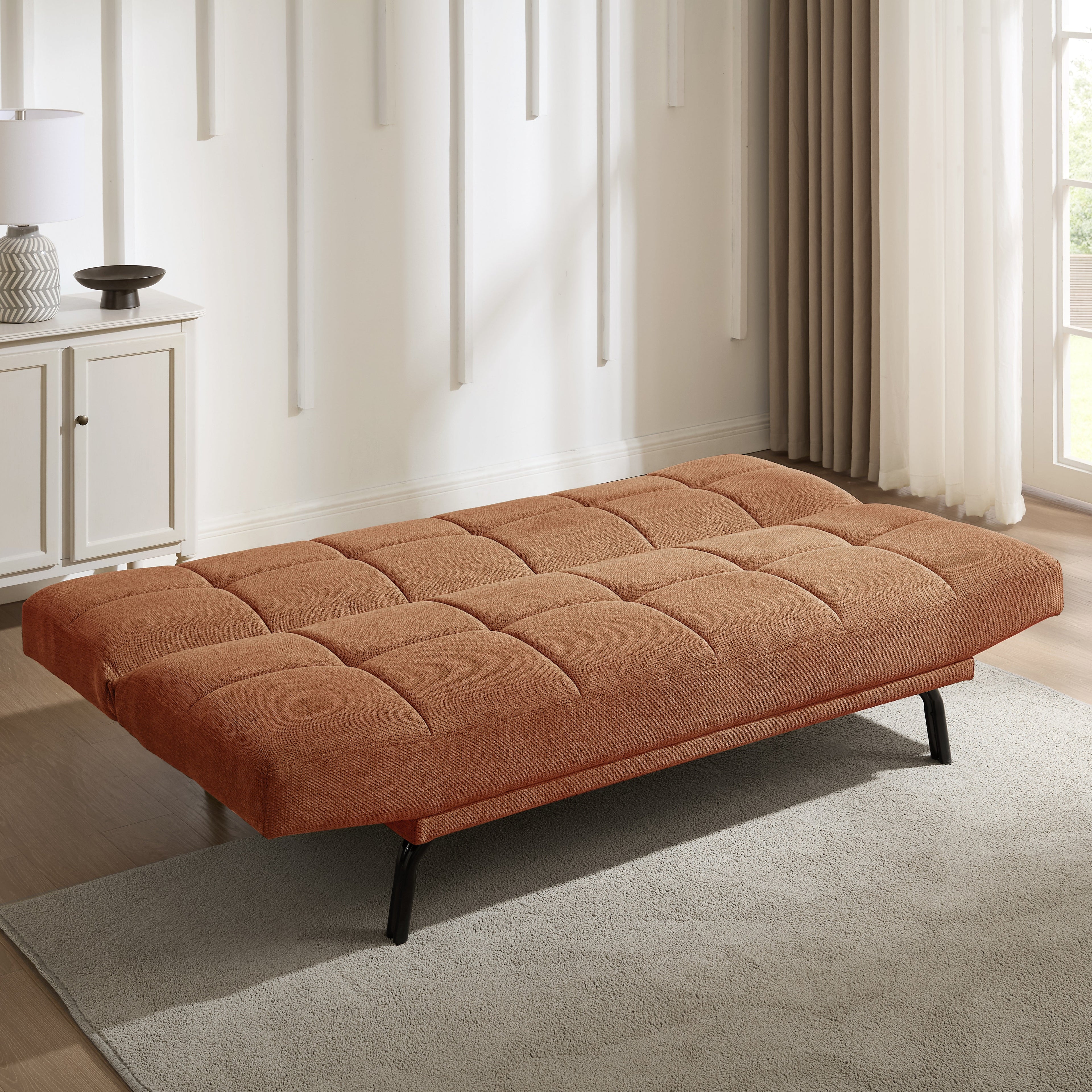 Chapelle Sofa Bed, Burnt Orange Linen