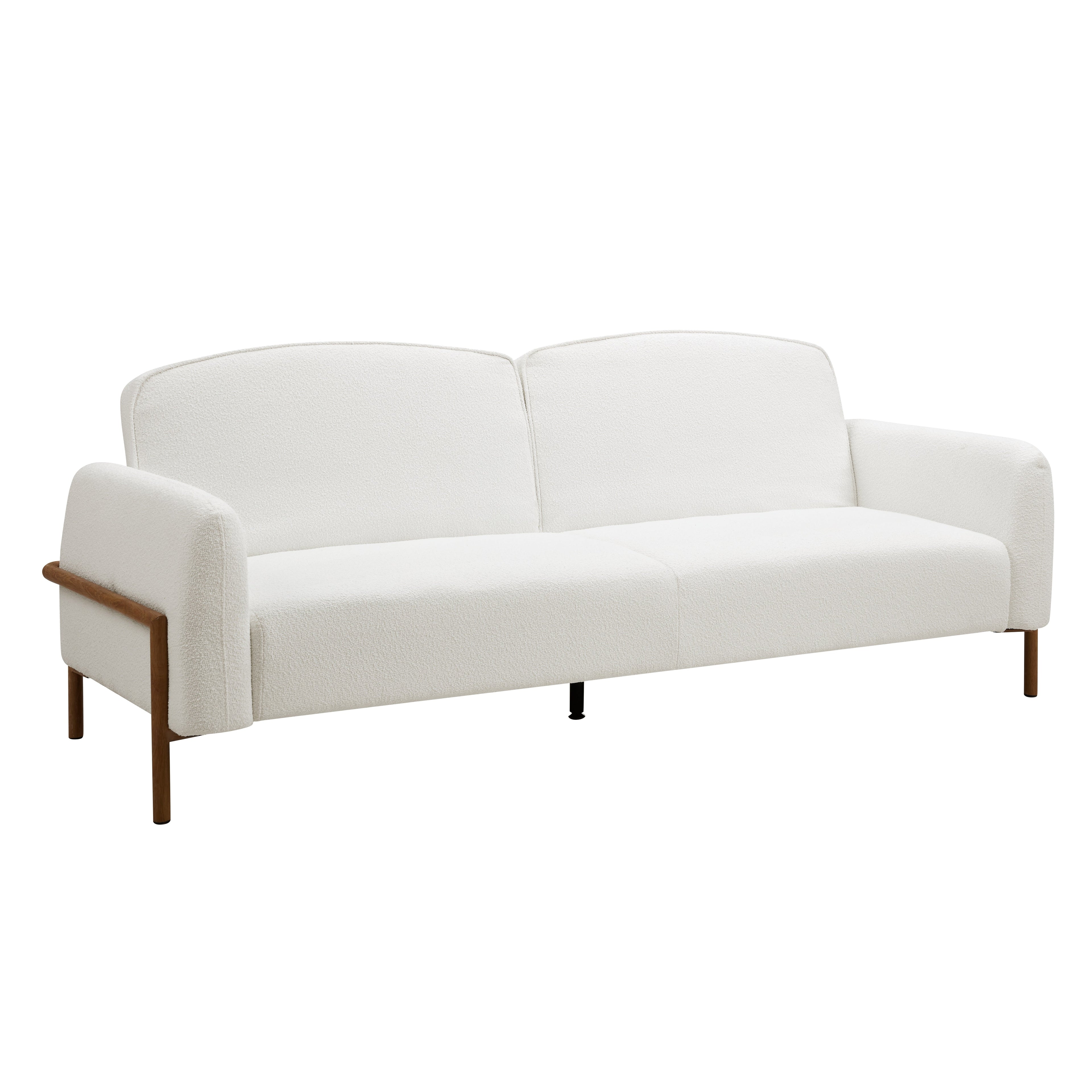 Caleb Sofa Bed, White Boucle