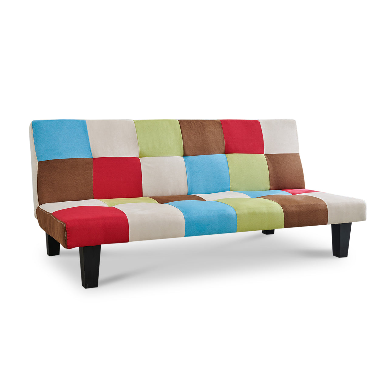 Atlanta Fabric Sofa Bed, Rainbow Patchwork Fabric