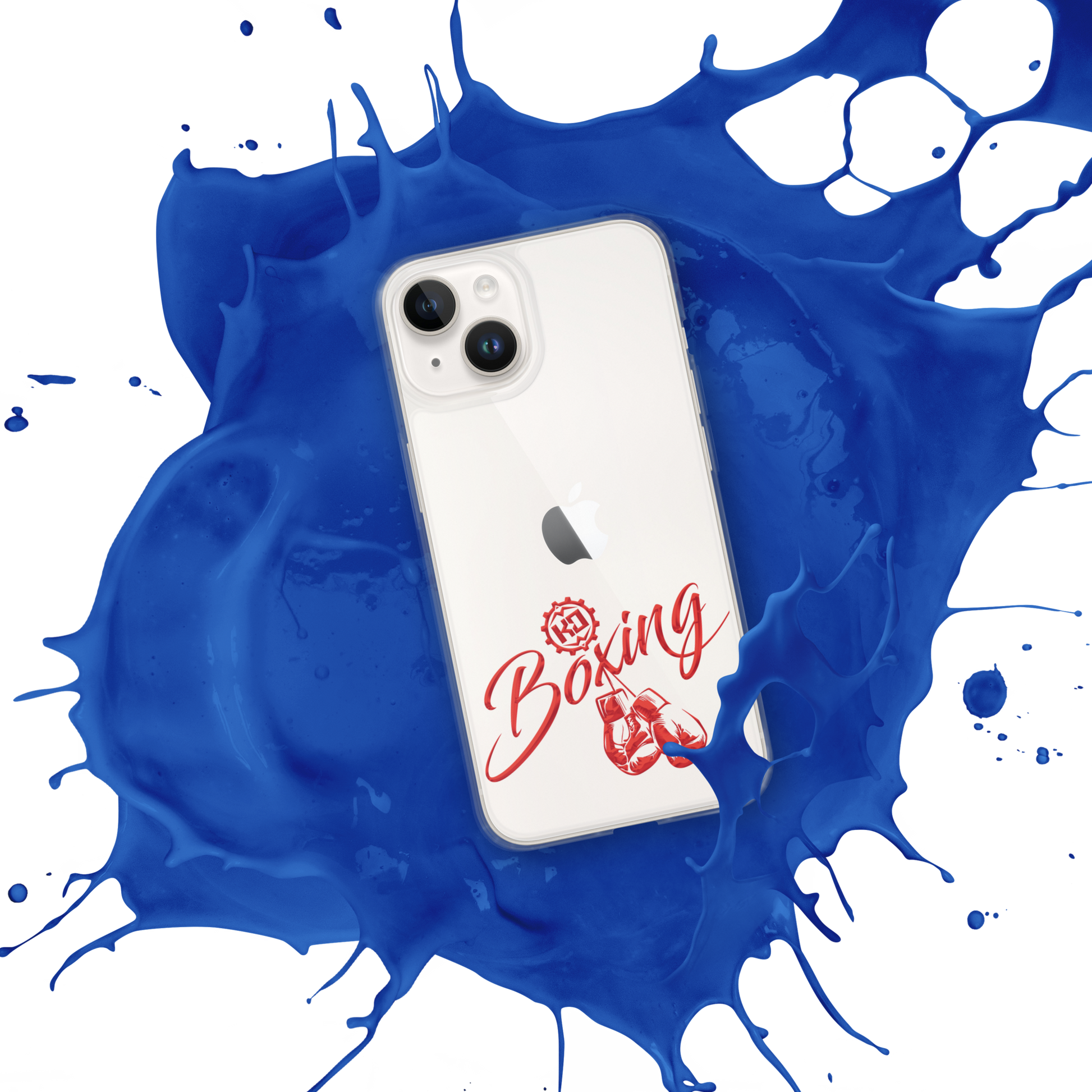 Clear Case for iPhone 14 Ko Machine Boxing Fight Club blue