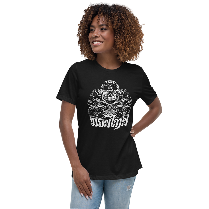 Muay Thai Cotton Women's T-Shirt Ko Machine Catrina black