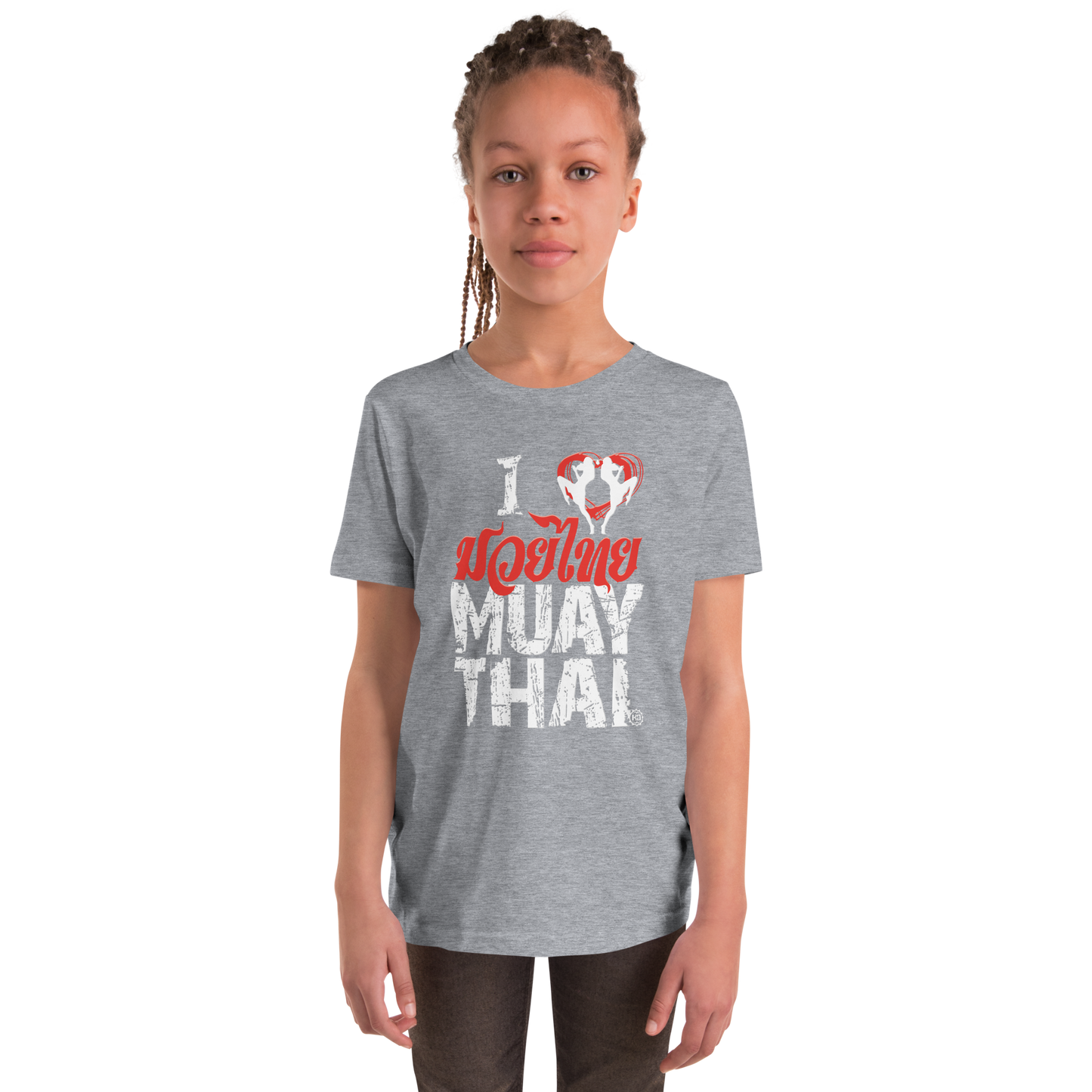 Youth Girl Cotton T-Shirt Ko Machine I Love Muay Thai