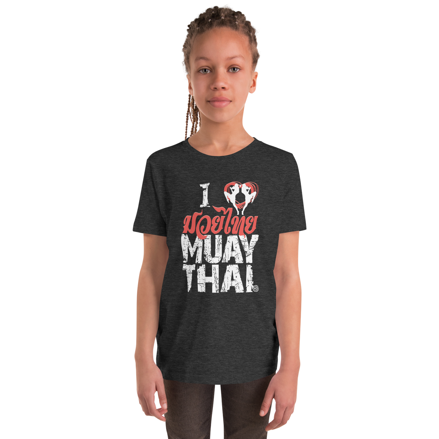 Youth Girl Cotton T-Shirt Ko Machine I Love Muay Thai