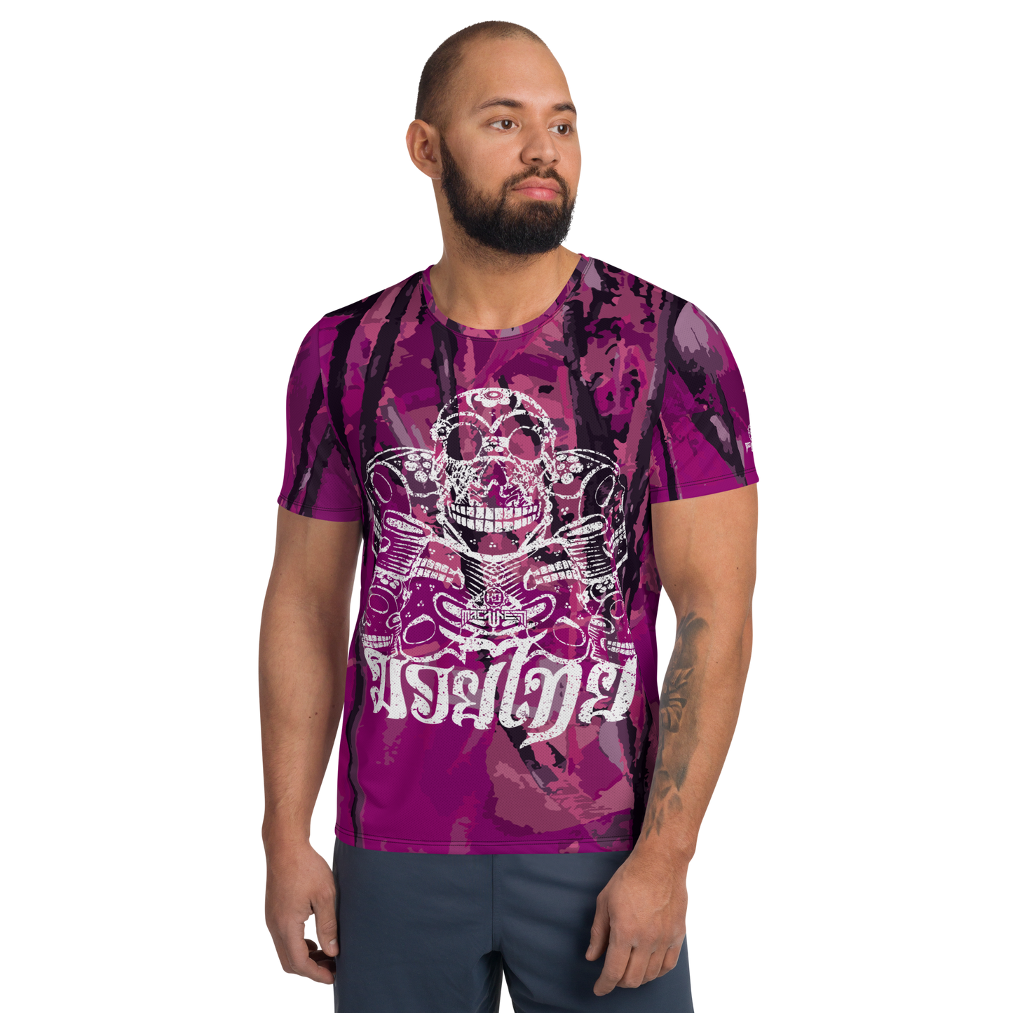 Muay Thai Men's Max Dry T Shirt Ko Machine Catrina Pink
