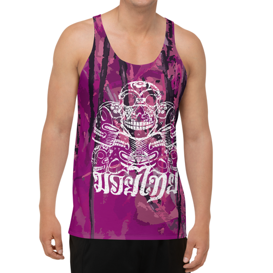 Camiseta de tirantes Muay Thai para hombre Ko Machine Catrina rosa