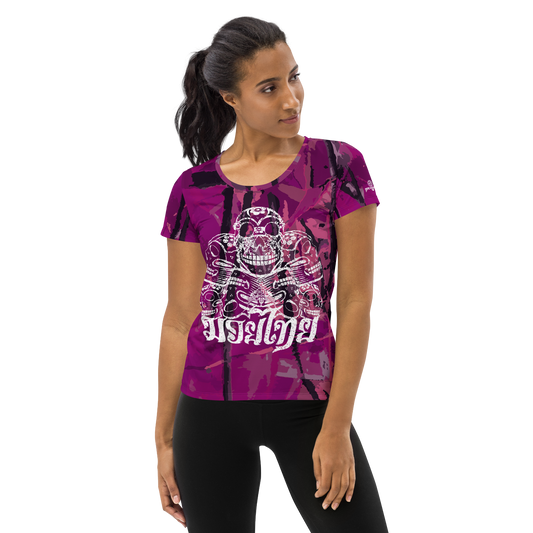 Muay Thai Women's Athletic T-shirt Ko Machine Catrina Pink