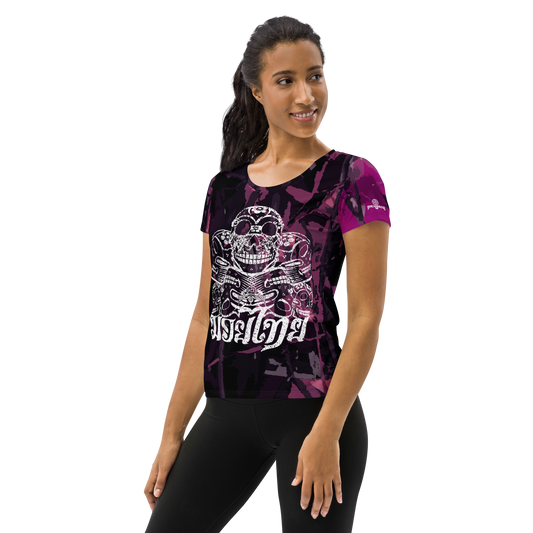 Muay Thai Women's Athletic T-shirt Ko Machine Catrina Purple