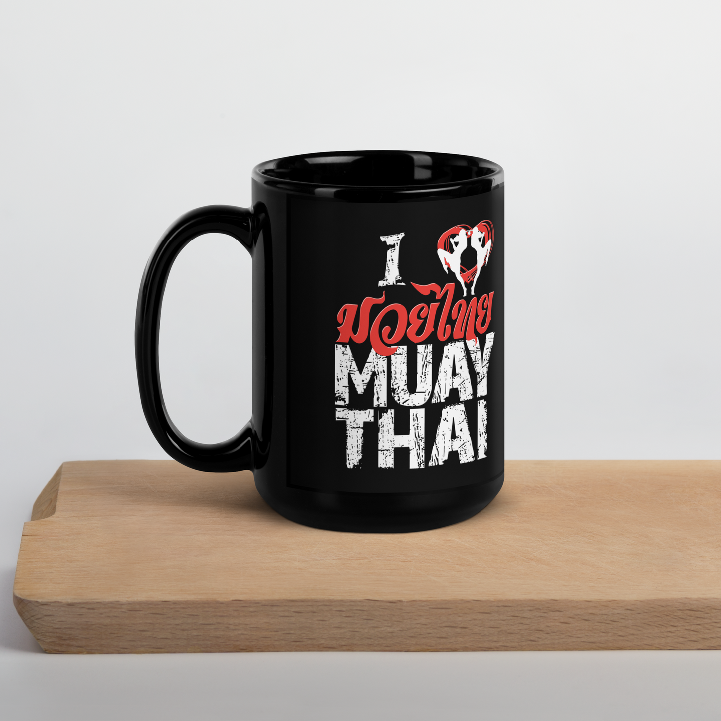 Black Glossy Mug Ko Machine I Love Muay Thai