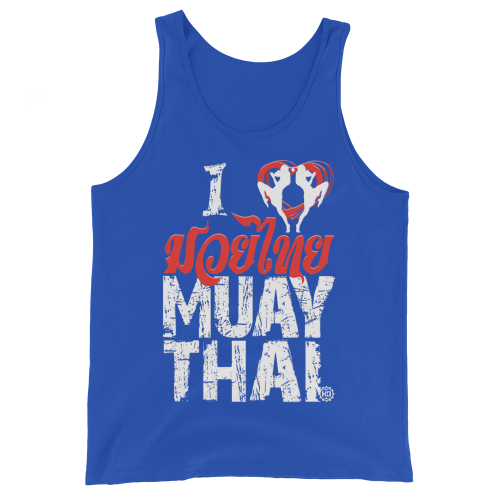 Women Cotton Tank Top Ko Machine I Love Muay Thai