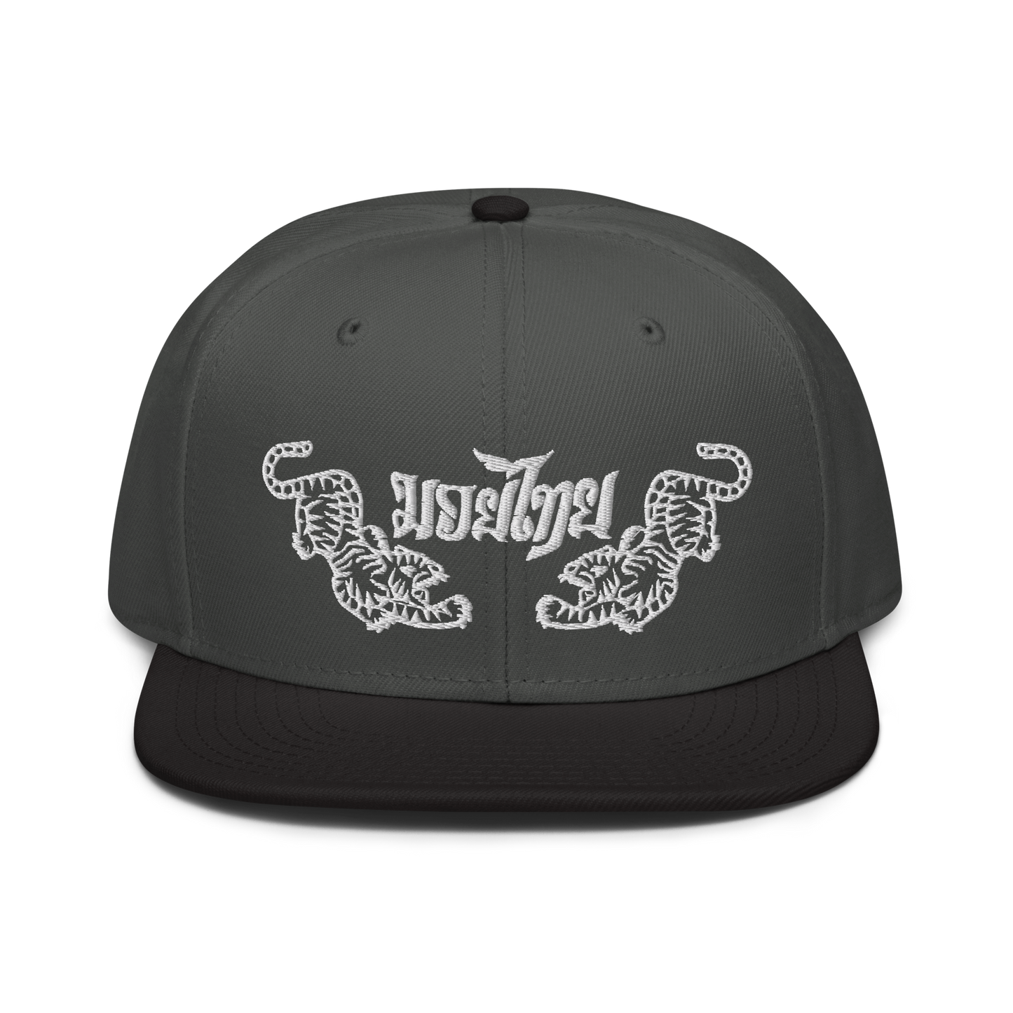 Snapback Hat Ko Machine Tiger Sak Yant grey black