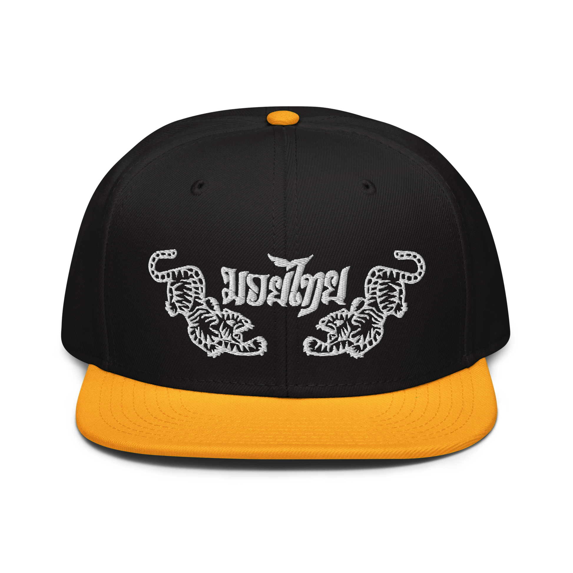 Snapback Hat Ko Machine Tiger Sak Yant black yellow