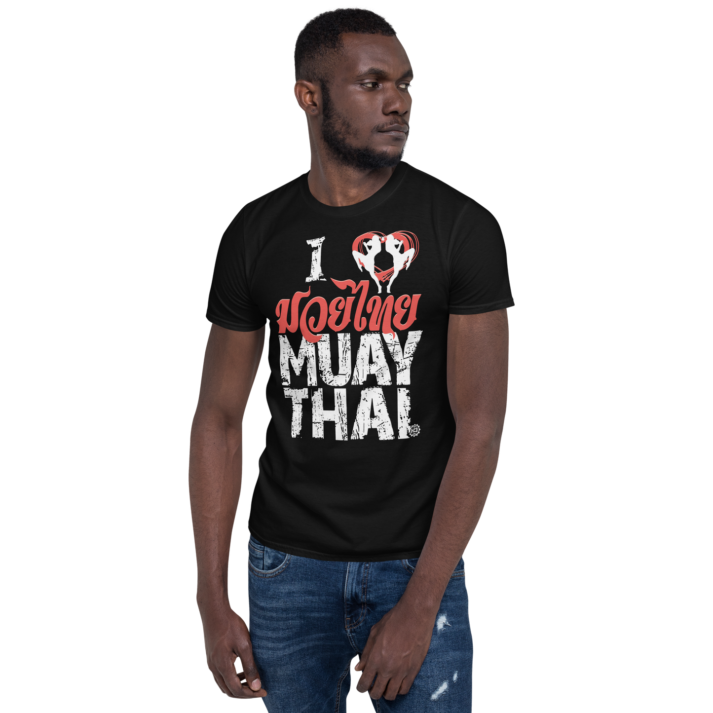Men's Cotton T-Shirt Ko Machine I Love Muay Thai model black front