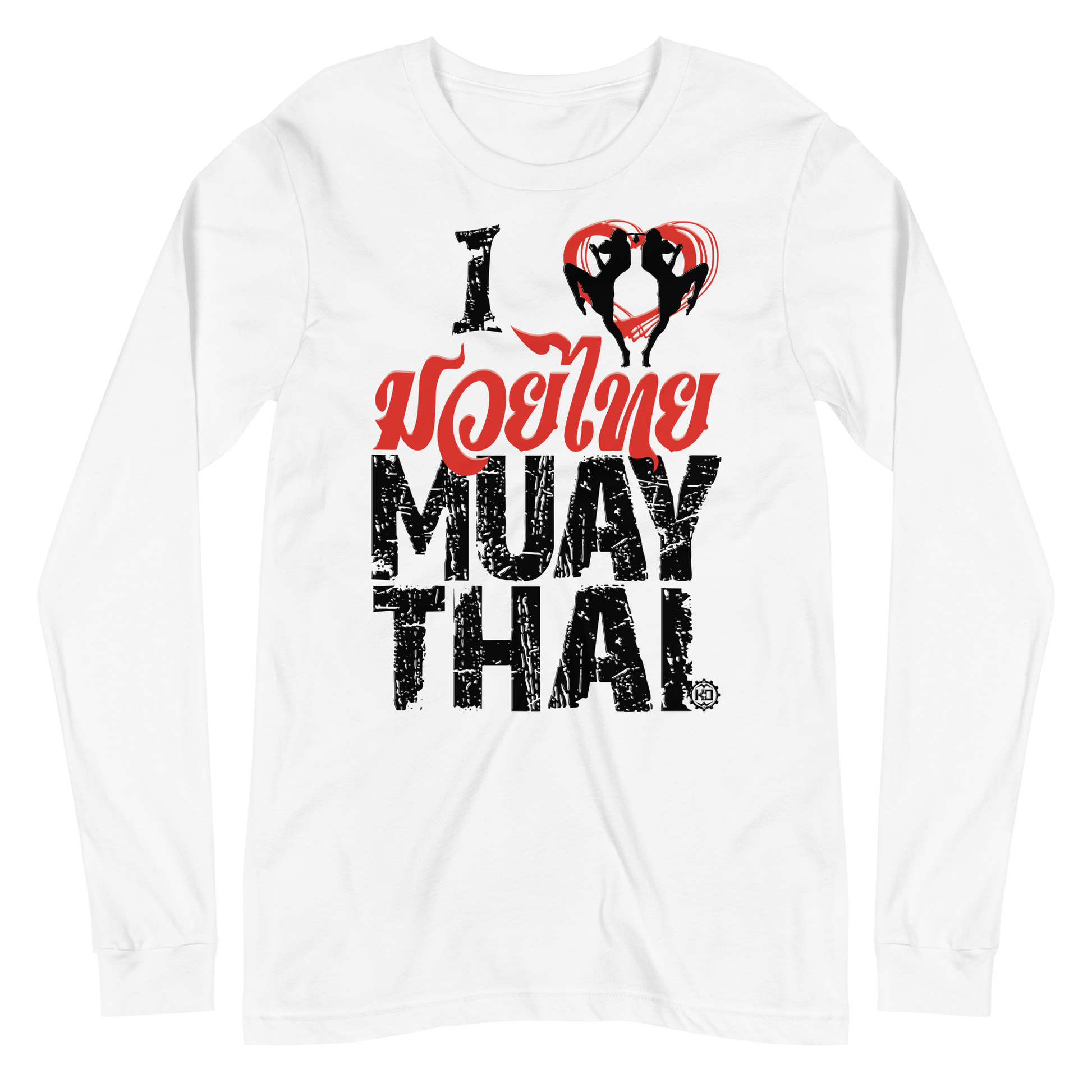 Long Sleeve Tee Ko Machine I Love Muay Thai white