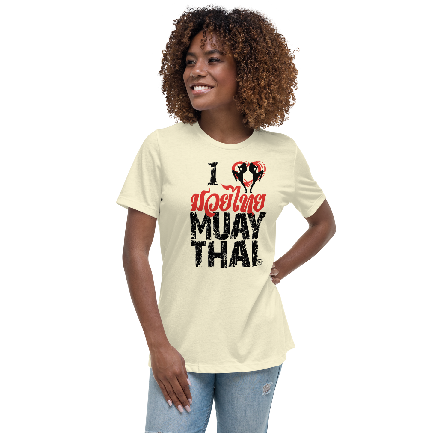 Women's Relaxed T-Shirt Ko Machine I Live Muay Thai citron