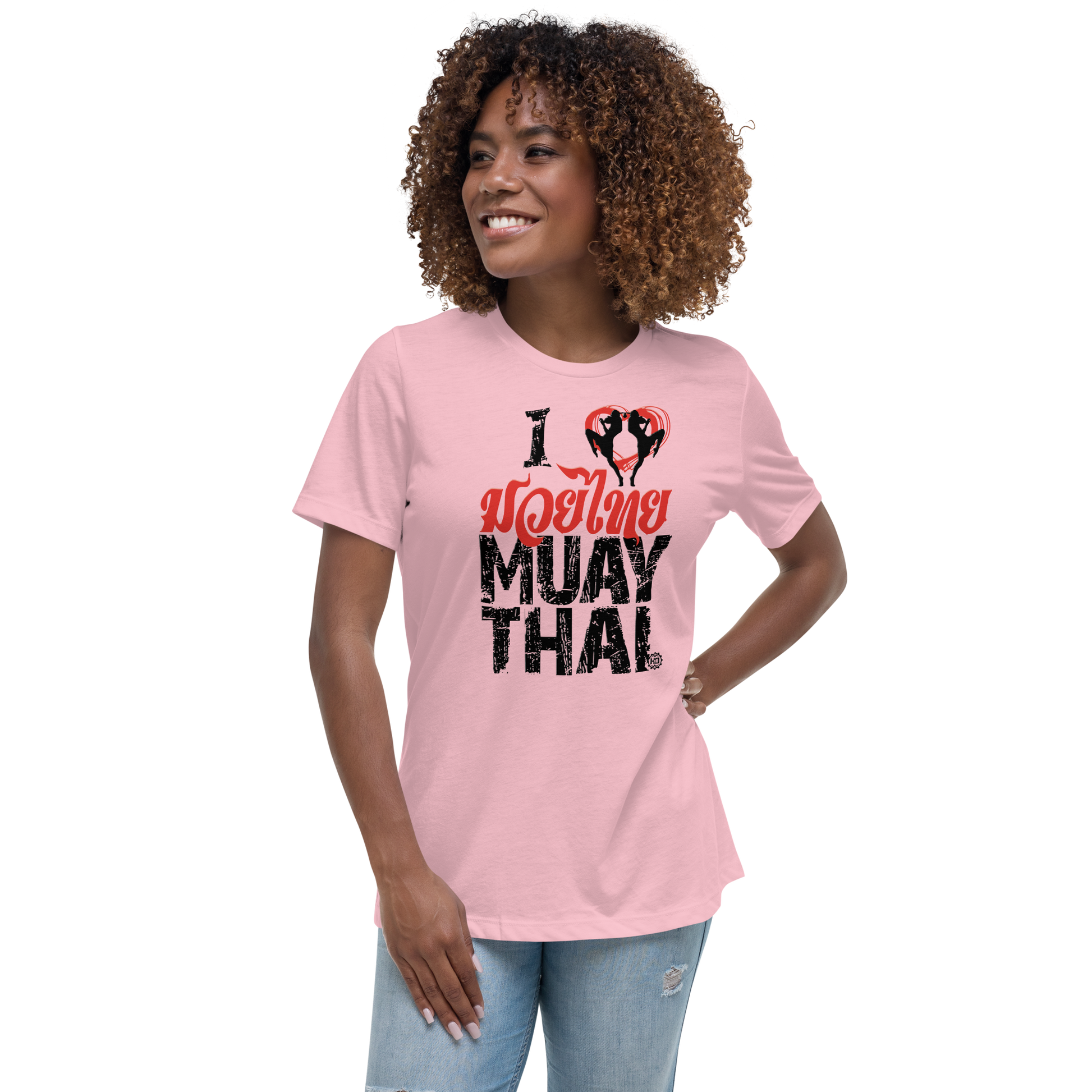 Women's Relaxed T-Shirt Ko Machine I Live Muay Thai pink